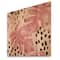 Designart - Pink Colored Monstera On Rough Brush Strokes I - Tropical Print on Natural Pine Wood